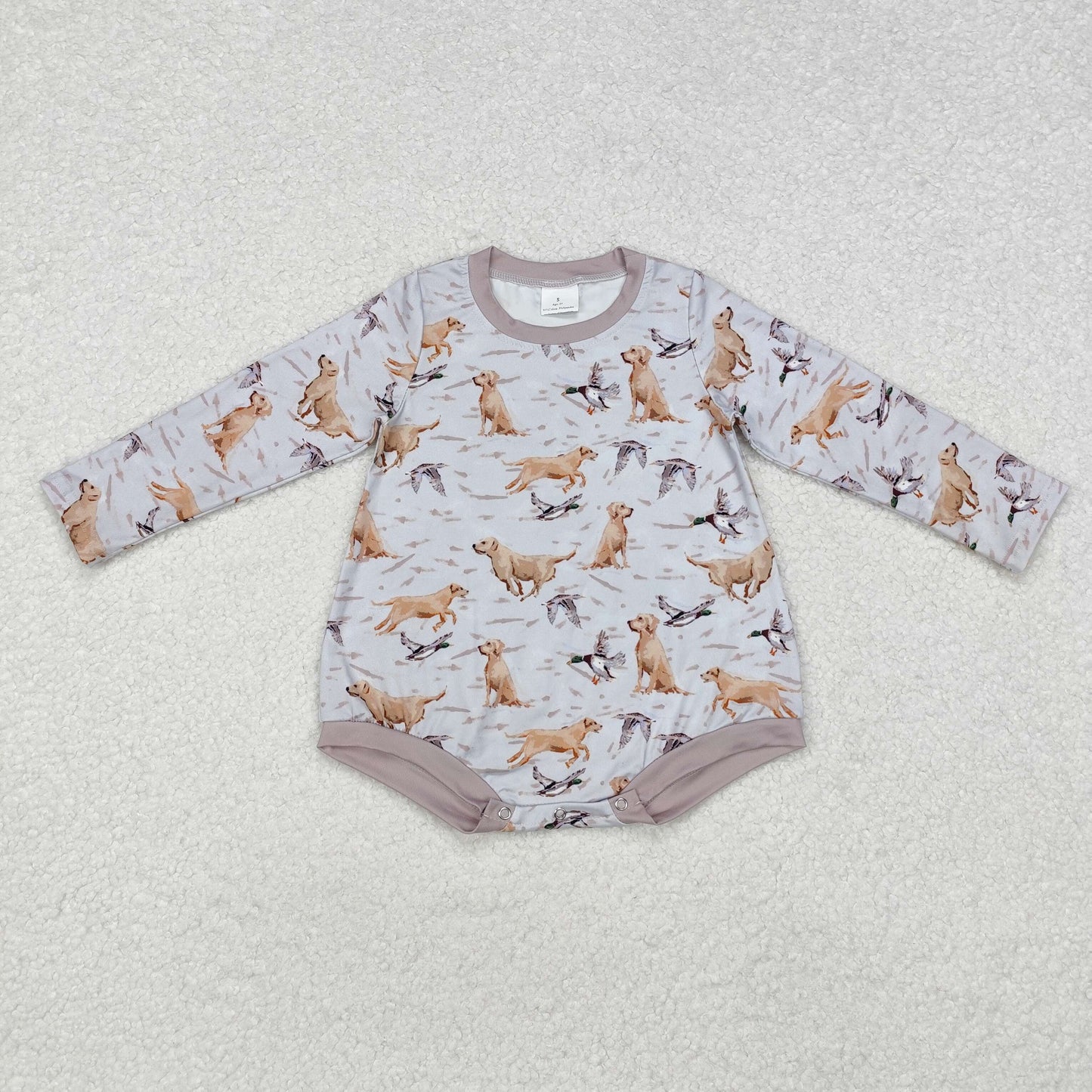 Sibling Baby Kids Toddler Long Sleeves Dogs Ducks Deer Hunting Bubble Rompers