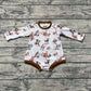 Baby Boy Infant Long Sleeves Western Horse Rodeo Bubble Romper