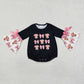 Baby Girl Long Sleeves Cow Bows Sibling Romper Clothes Set