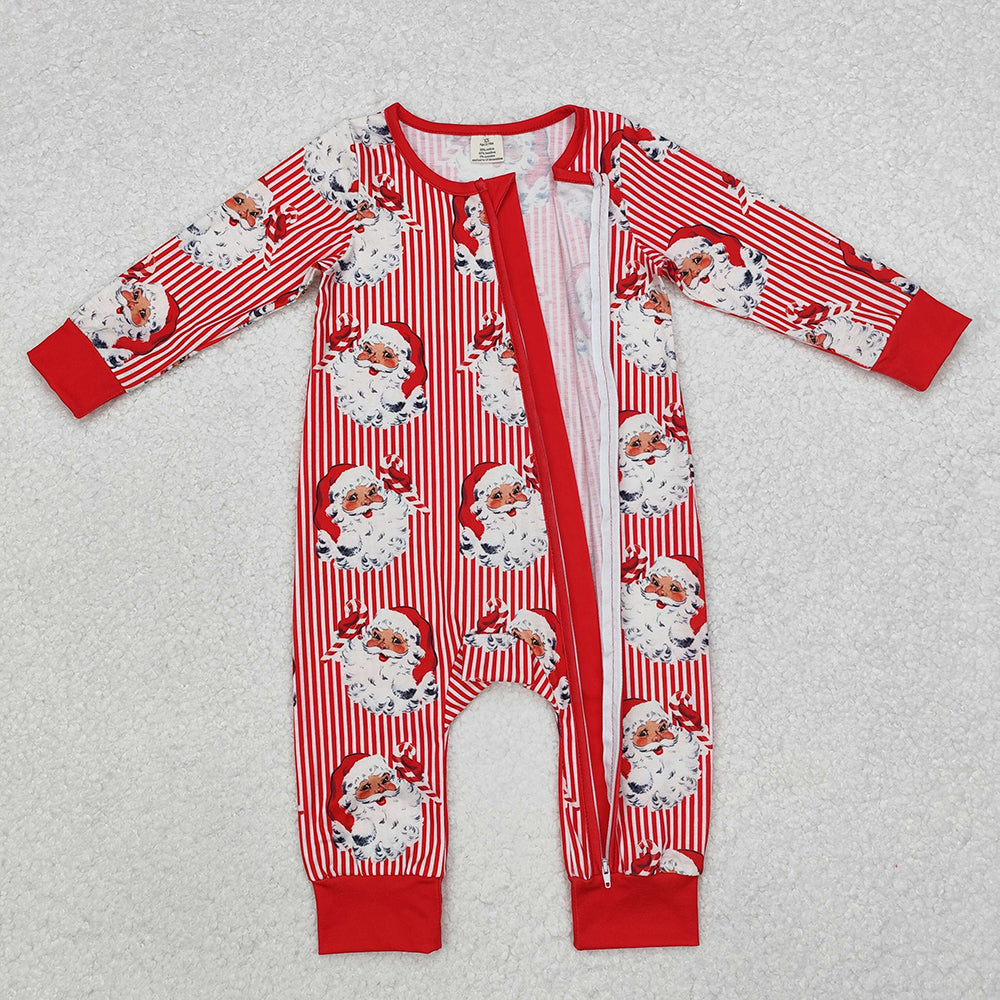 Baby Boy Girl Adult Christmas Stripes Santa Sibling Dress Bamboo Pajamas Clothes Set