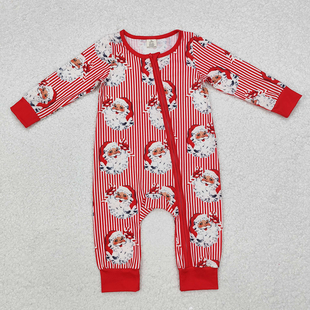 Baby Boy Girl Adult Christmas Stripes Santa Sibling Dress Bamboo Pajamas Clothes Set