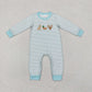 Sibling Baby Boys Embroidery Ducks Dogs Deer Stripes Romper Set RTS