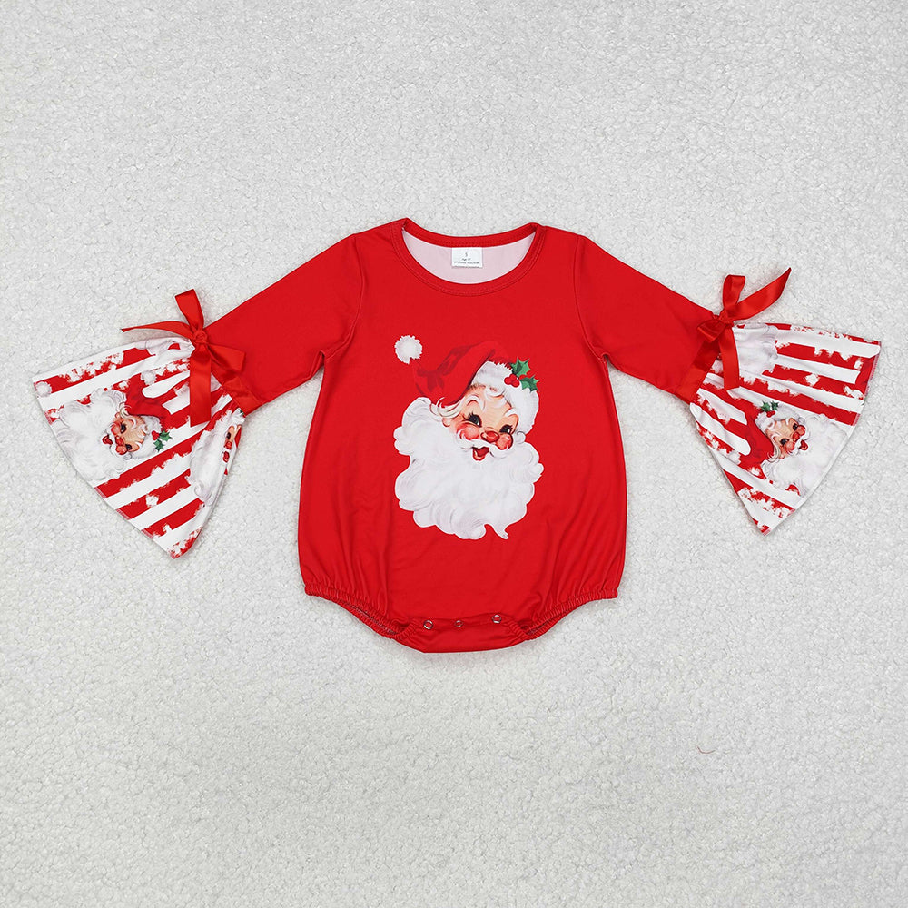 Baby Girl Long Sleeves Christmas Santa Sibling Dress Romper Clothes Set