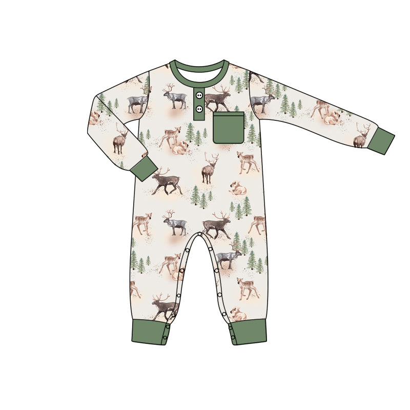 Pre-order Baby Boy Infant Deer Pocket Hunting Romper