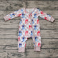 Baby Boy Infant Long Sleeves Dogs Checkered Zipper Romper