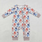 Baby Boy Long Sleeves Dogs Checkered Sibling Rompers Pajamas Set