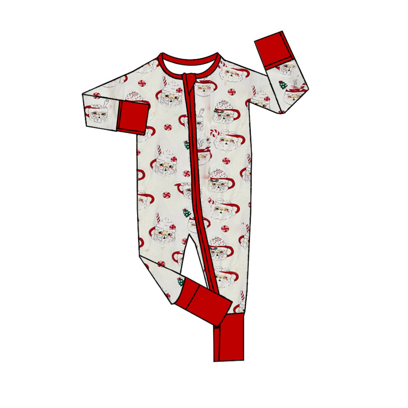 Pre-order Baby Boy Infant Christmas Santa Zipper Romper
