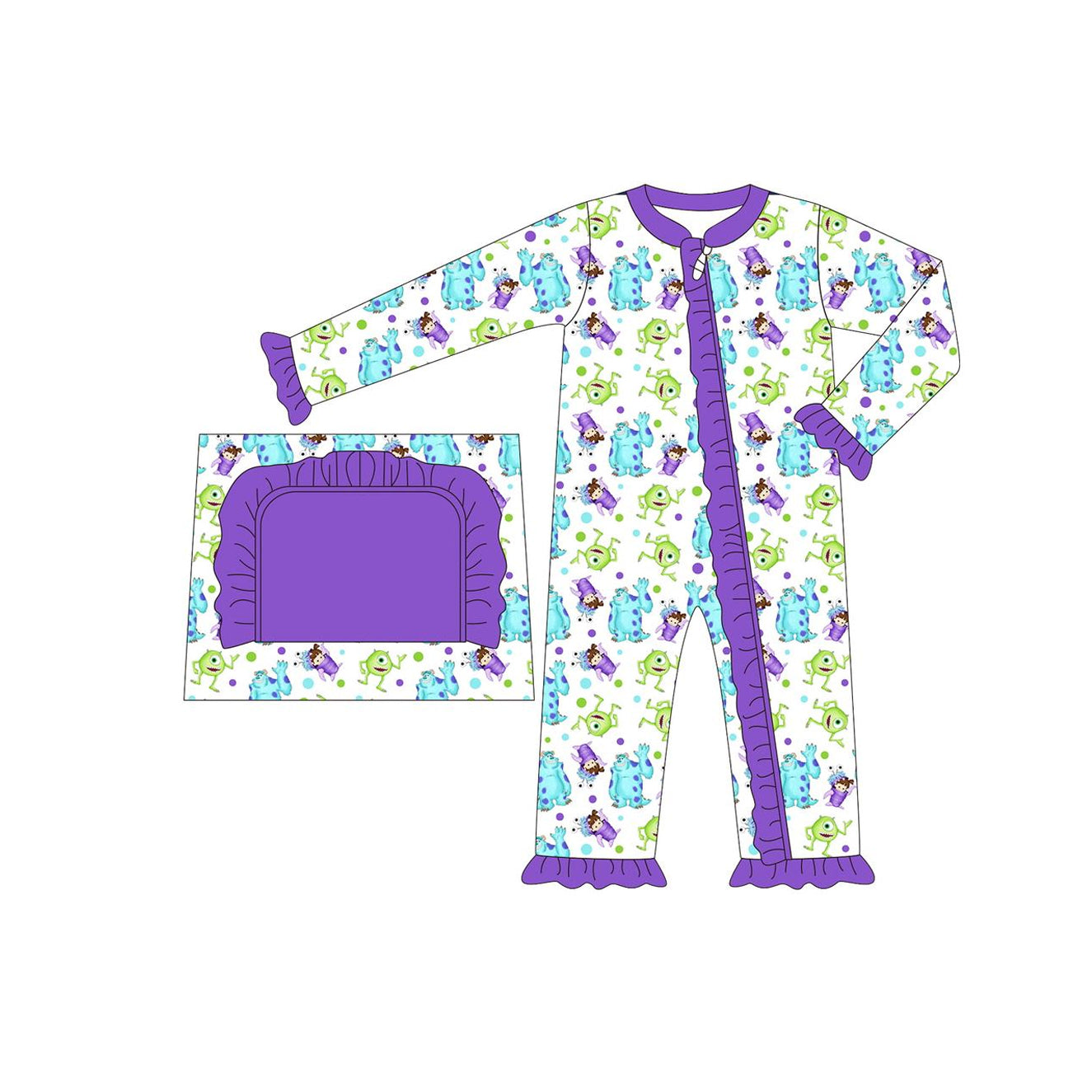 Pre-order Baby Girl Infant Long Sleeves Zipper Romper