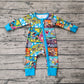 Baby Girl Long Sleeves Cartoon Long Sleeves Sleeper Zipper Bamboo Romper