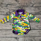 Baby Boy Infant Mardi Gras Camo Buttons Romper