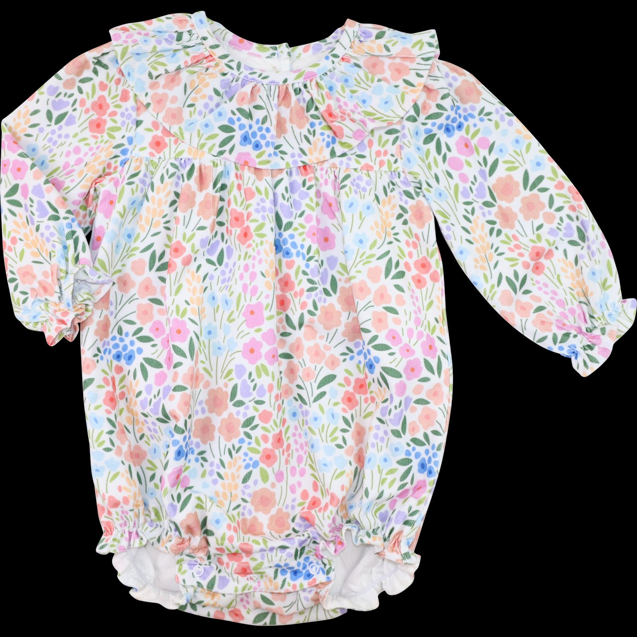 Preorder Baby Girl Infant Long Sleeves Flower Bubble Romper