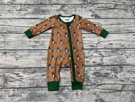 Preorder Baby Boy Infant Long Sleeves Duck Zipper Romper