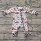 RTS Baby Boy Long Sleeves Cartoon Car Zipper Romper