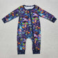Baby Girl Long Sleeves Cartoon Monster Sibling Romper Pajamas Clothing Set RTS