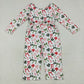 Sibling Baby Girls Christmas Green Red Bows Pockets Jumpsuits Knee Length Dress