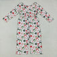 Sibling Baby Girls Christmas Green Red Bows Pockets Jumpsuits Knee Length Dress