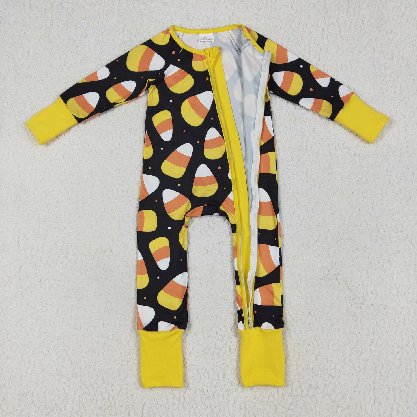 Sibling Baby Boys Girls Kids Halloween Pumpkins Ghosts Two-way Zipper Footie Sleeper Rompers RTS