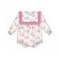 Baby Girl Long Sleeves Pink Santa Bubble Christmas Romper RTS