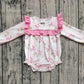 Baby Girl Long Sleeves Pink Santa Bubble Christmas Romper RTS