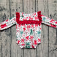 Baby Girl Long Sleeves Red Green Bows Christmas Bubble Romper RTS