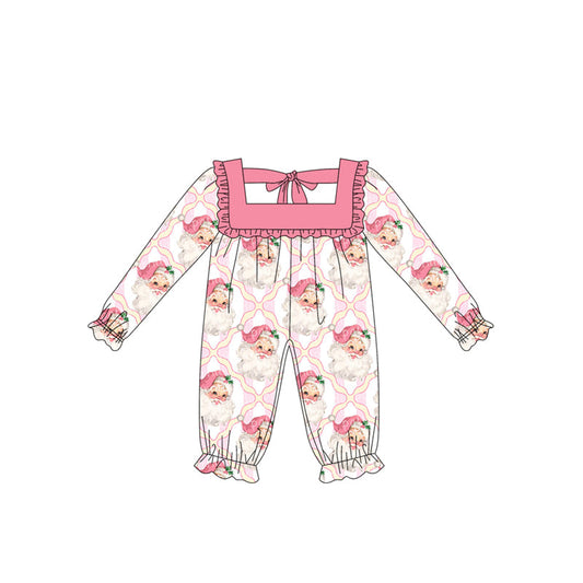 ( Moq 5 ) Preorder Baby Girl Long Sleeves Christmas Santa Bows Romper