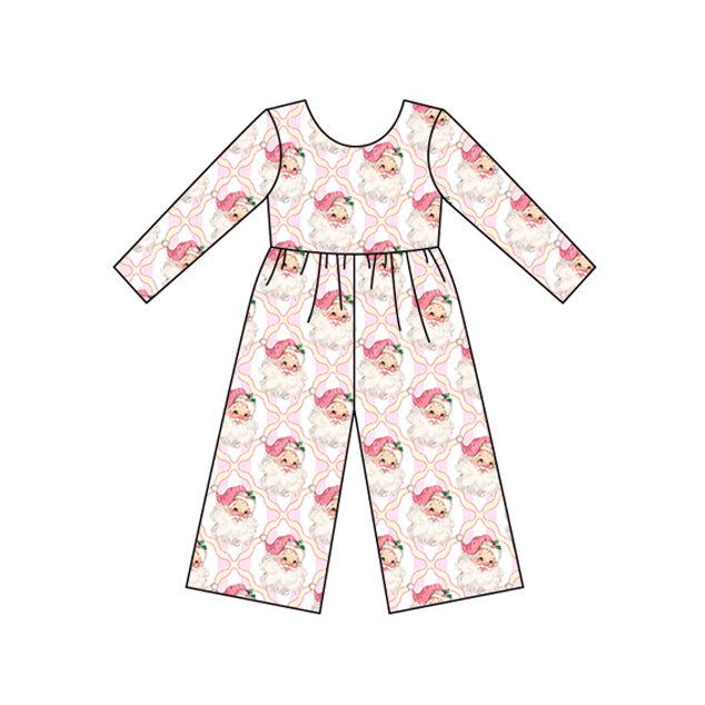( Moq 5 ) Preorder Baby Girl Long Sleeves Christmas Santa Bows Jumpsuit