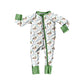 Baby Girl Toddler Long Sleeves Ducks Green Zipper Green Romper RTS