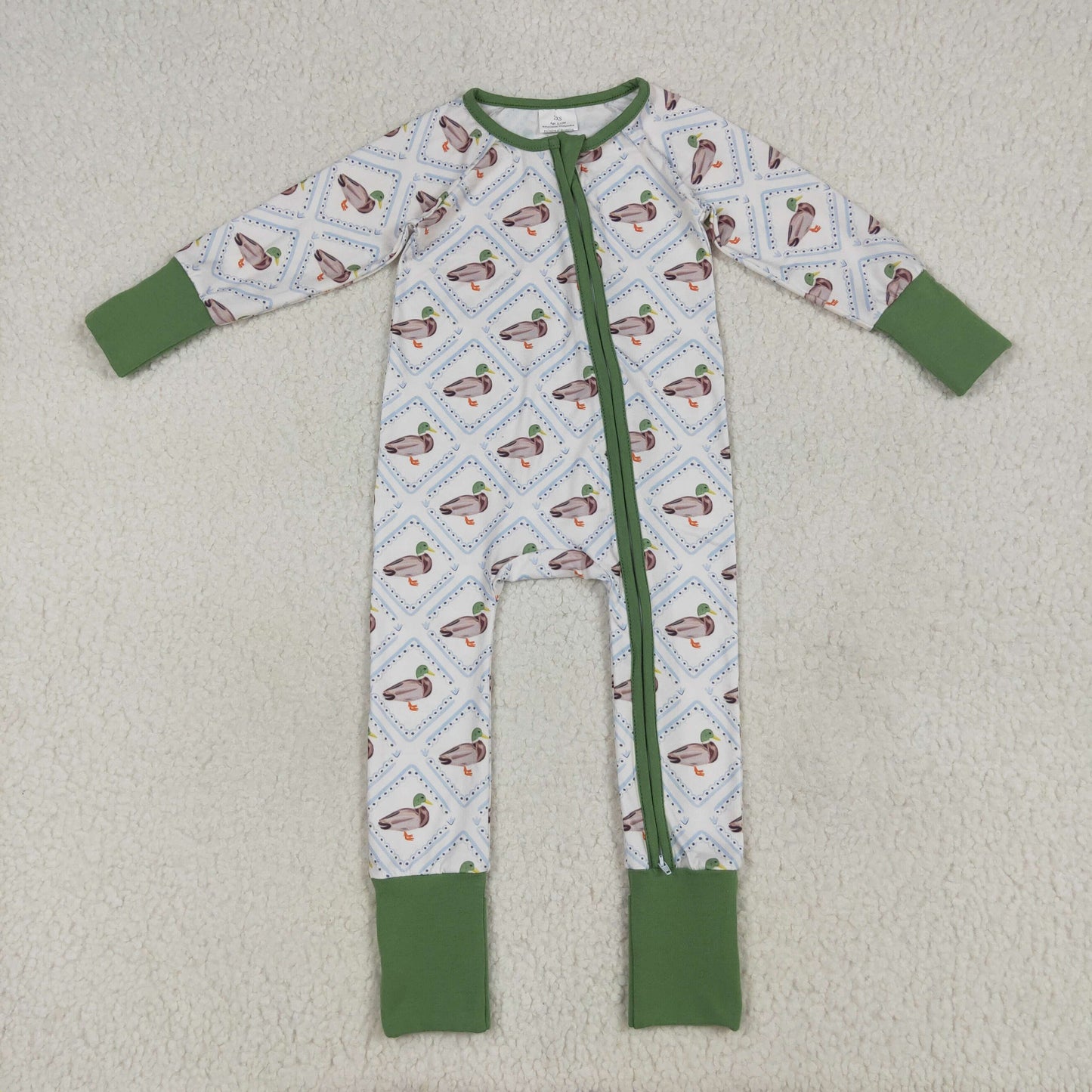 Sibling Baby Boys Kids Dogs Ducks Deer Camo Zipper Footie Sleeper Hunting Rompers RTS