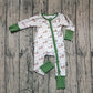 Baby Girl Toddler Long Sleeves Ducks Green Zipper Green Romper RTS