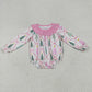 Baby Girl Long Sleeves Trees Bows Christmas Sibling Pink Romper Dress Set Clothes RTS