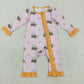 Baby Boy Girl Long Sleeves Pumpkins Tractors Sibling Thanksgiving Pajamas Romper Set RTS