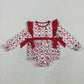 Sibling Girls Kids Long Sleeves Santa Bows Sibling Christmas Blanket Rompers Dress Sets RTS
