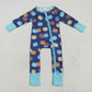 Baby Boy Long Sleeves Pumpkins Sibling Thanksgiving Fall Romper Outfit Pajamas Set RTS