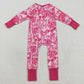 Sibling Baby Girls Infant Long Sleeves Bows Zipper Footie Sleeper Rompers RTS