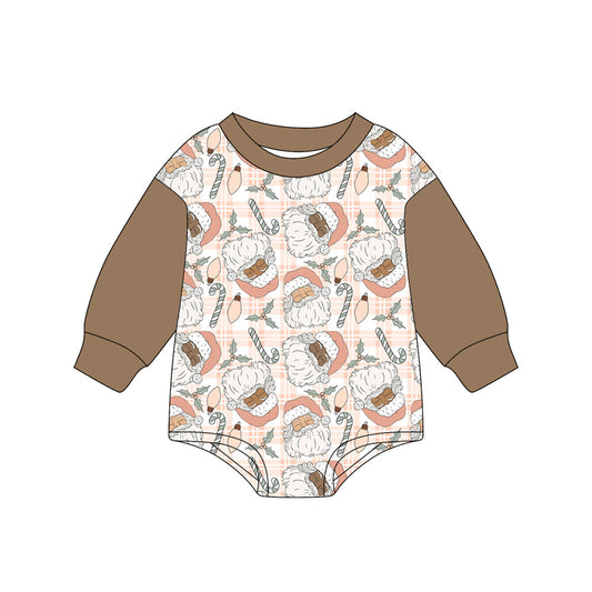 ( Moq 5 ) Preorder Baby Kids Toddler Long Sleeves Santa Christmas Bubble Romper
