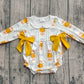 Baby Girl Long Sleeves Pumpkins Flower Bows Bubble Fall Romper RTS