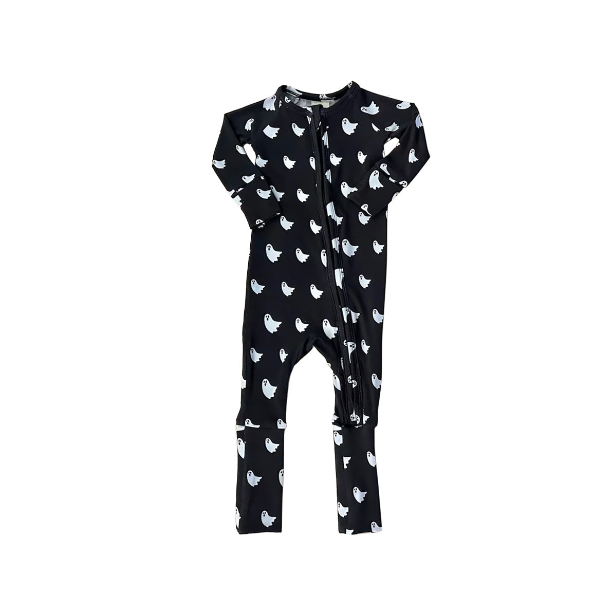 ( Moq 5 ) Preorder Baby Boy Long Sleeves Halloween Ghost Black Pajamas Romper