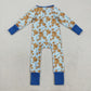 Baby Boy Girl Long Sleeves Cookies Milk Zipper Sibling Pajamas Romper Clothes RTS