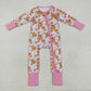 Baby Boy Girl Long Sleeves Cookies Milk Zipper Sibling Pajamas Romper Clothes RTS