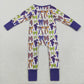 Baby Girl Long Sleeves Halloween Bows Stars Sibling Zipper Romper Set Pajamas RTS