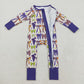 Baby Girl Long Sleeves Halloween Bows Stars Sibling Zipper Romper Set Pajamas RTS