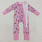 Baby Girl Long Sleeves Ghost Pumpkins Bows Flower Sibling Halloween Pajamas Romper Set RTS