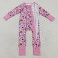 Sibling Baby Boys Girls Kids Halloween Pumpkins Ghosts Two-way Zipper Footie Sleeper Rompers RTS