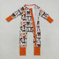 Baby Girl Long Sleeves Bows Stars Sibling Halloween Pajamas Zipper Romper Set RTS