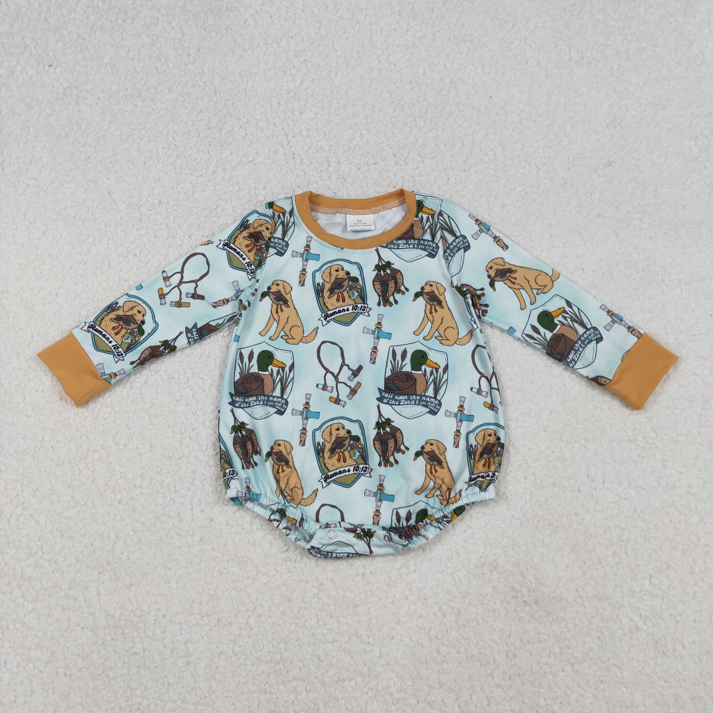 Sibling Baby Kids Toddler Long Sleeves Dogs Ducks Deer Hunting Bubble Rompers