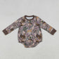 Sibling Baby Boys Long Sleeves turkey Pumpkins Camo Hunting Fall Thanksgiving Rompers RTS
