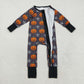 Sibling Baby Girls Colorful Ghost Pumpkins Fall Halloween Zipper Footie Rompers