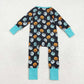 Sibling Baby Boys Girls Kids Halloween Pumpkins Ghosts Two-way Zipper Footie Sleeper Rompers RTS
