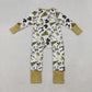 Sibling Girls Infant Long Sleeves Bows Football Team Cheer Zipper Romper RTS