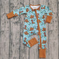 Baby Boy Long Sleeves Western Howdy Boots Hats Zipper Romper RTS